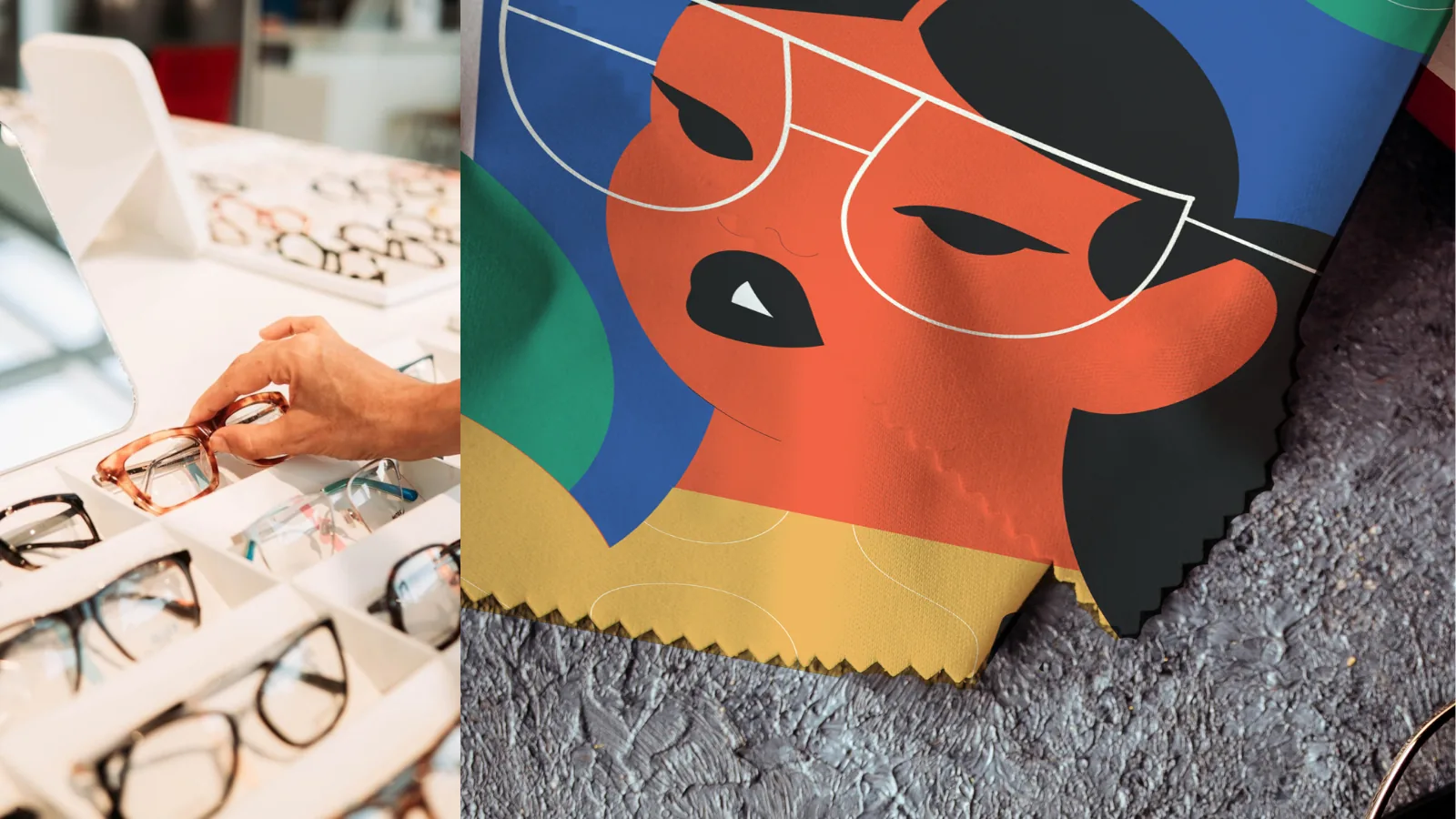 Monturas y detalle de identidad Lunettes